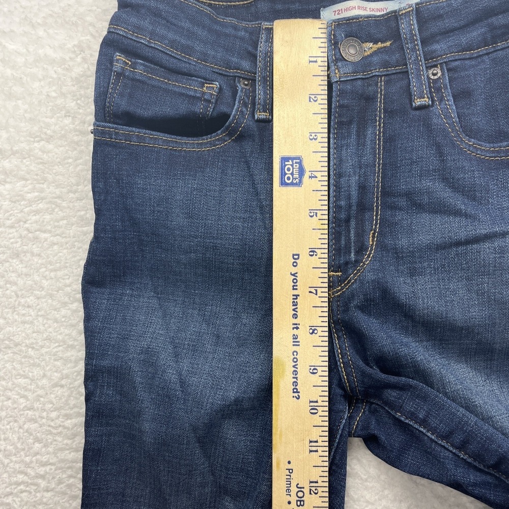 Levis Jeans Womens‎ 27 Blue Denim Jeans 721 High Rise Skinny Casual Active Chore - Picture 6 of 16